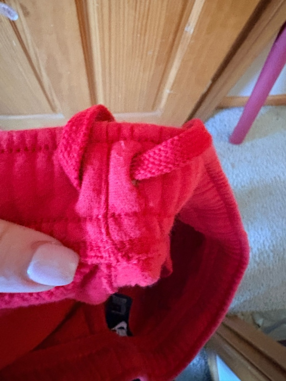 Nike Red Fleece Joggers with White Swoosh - Picture 5 of 5